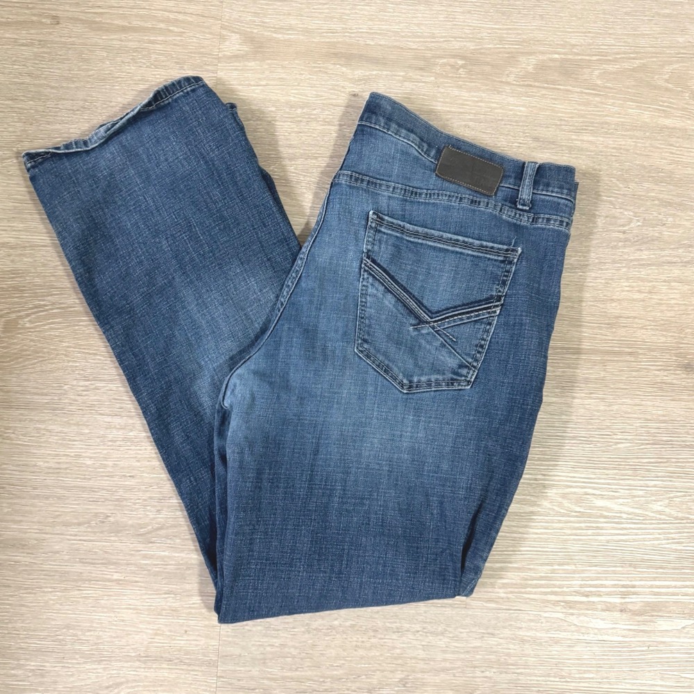 BKE Tyler Jeans Mens 40x32 Blue Relaxed Straight Leg ABP23293 Stretch Denim